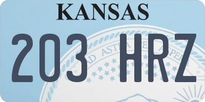 KS license plate 203HRZ