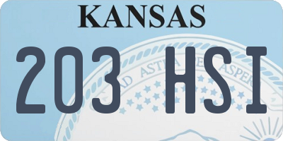 KS license plate 203HSI