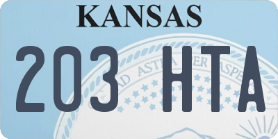 KS license plate 203HTA