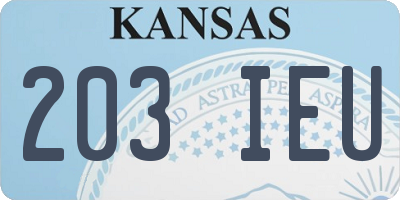 KS license plate 203IEU