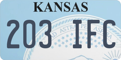 KS license plate 203IFC
