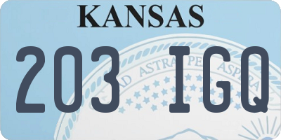 KS license plate 203IGQ