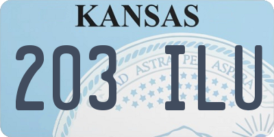 KS license plate 203ILU