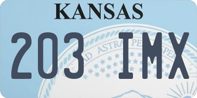 KS license plate 203IMX