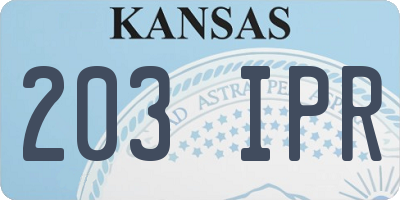 KS license plate 203IPR