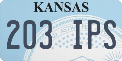 KS license plate 203IPS