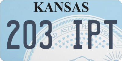 KS license plate 203IPT