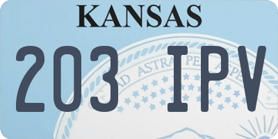 KS license plate 203IPV
