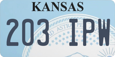 KS license plate 203IPW