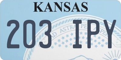 KS license plate 203IPY