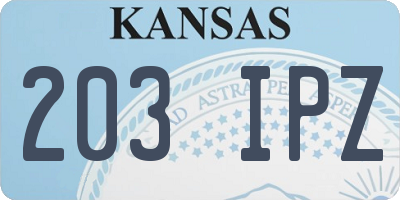 KS license plate 203IPZ