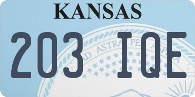 KS license plate 203IQE