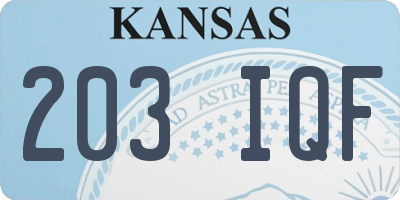KS license plate 203IQF