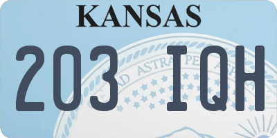 KS license plate 203IQH