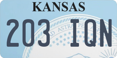 KS license plate 203IQN