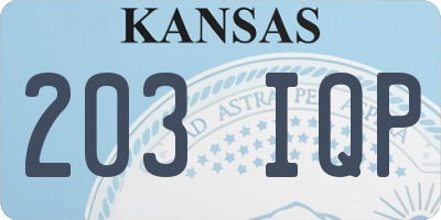 KS license plate 203IQP