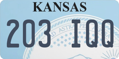 KS license plate 203IQQ