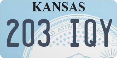 KS license plate 203IQY