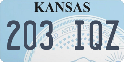 KS license plate 203IQZ