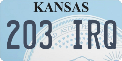 KS license plate 203IRQ