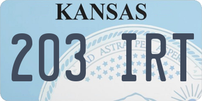 KS license plate 203IRT