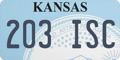 KS license plate 203ISC
