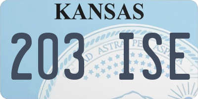 KS license plate 203ISE