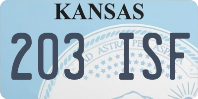 KS license plate 203ISF
