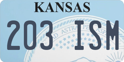 KS license plate 203ISM