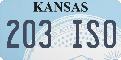 KS license plate 203ISO
