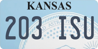 KS license plate 203ISU