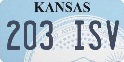 KS license plate 203ISV