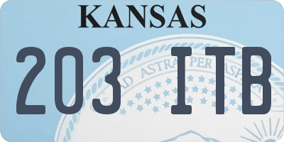 KS license plate 203ITB