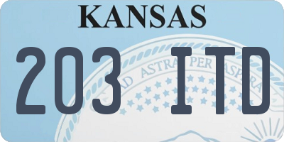 KS license plate 203ITD