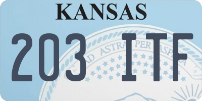 KS license plate 203ITF