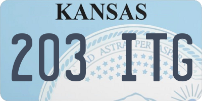 KS license plate 203ITG