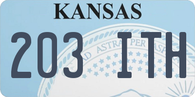 KS license plate 203ITH