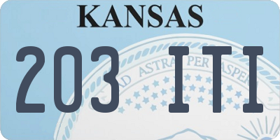 KS license plate 203ITI