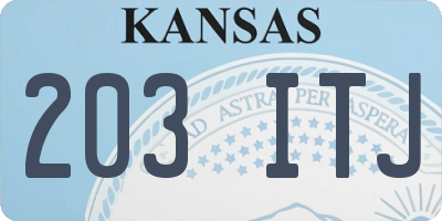 KS license plate 203ITJ