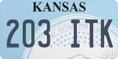 KS license plate 203ITK