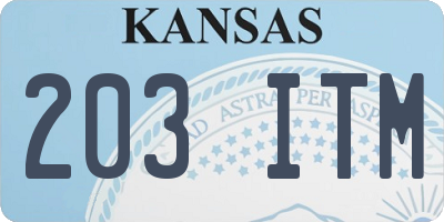 KS license plate 203ITM