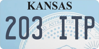 KS license plate 203ITP