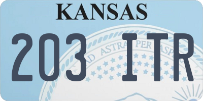 KS license plate 203ITR