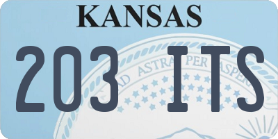 KS license plate 203ITS