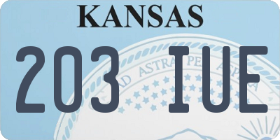 KS license plate 203IUE