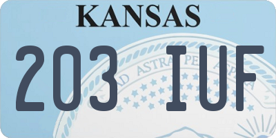 KS license plate 203IUF