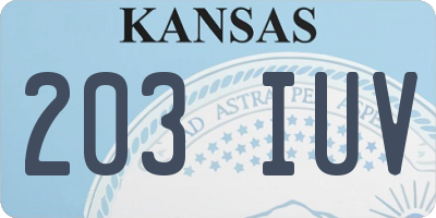 KS license plate 203IUV