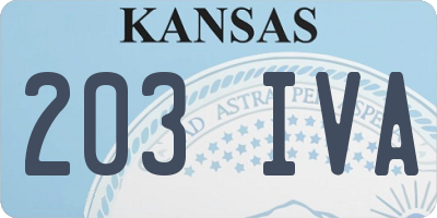 KS license plate 203IVA