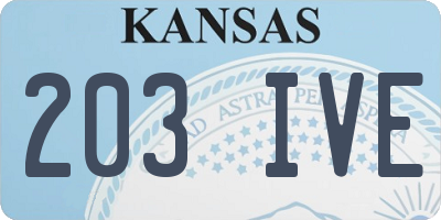 KS license plate 203IVE