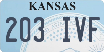 KS license plate 203IVF